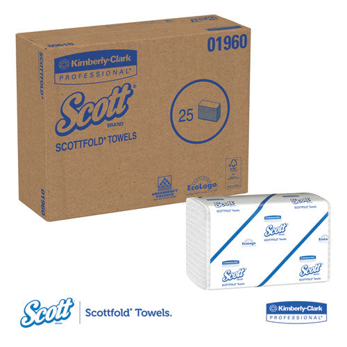 Scott Pro Scottfold Towels, 7 4-5 x 12 2-5, White, 175 Towels-Pack, 25 Packs-Carton 01960