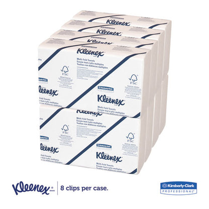 Kleenex Multi-Fold Paper Towels, Convenience, 9 1-5x9 2-5, White, 150-Pk, 8 Packs-Carton 02046