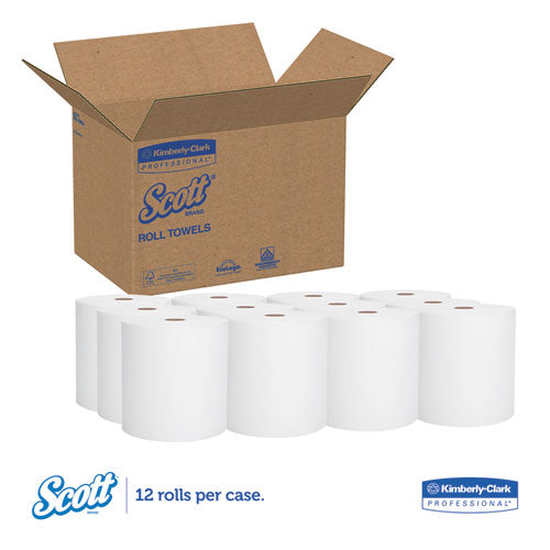 Scott Essential Hard Roll Towel, 1.5" Core, 8 x 400ft, White, 12 Rolls-Carton 2068