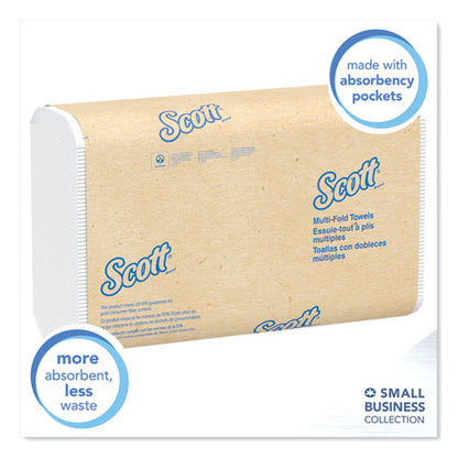 Scott Multi-Fold Towels, Absorbency Pockets, 9 2-5 x 9 1-5, White, 250 Sheets-Pack 03650