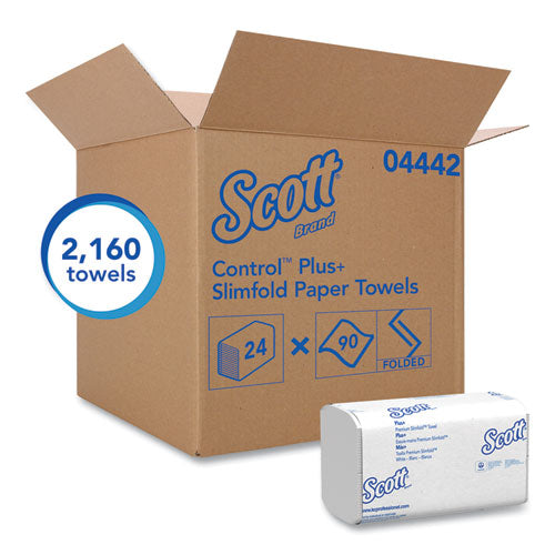 Scott Control Slimfold Towels, 7 1-2 x 11 3-5, White, 90-Pack, 24 Packs-Carton 04442