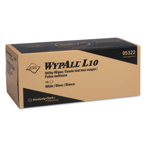 WypAll L10 Towels POP-UP Box, 1Ply, 12x10 1-4, White, 125-Box, 18 Boxes-Carton KCC 05322