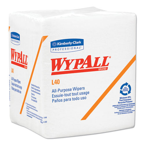 WypAll L40 Towels, 1-4 Fold, White, 12 1-2 x 12, 56-Box, 18 Packs-Carton 5701