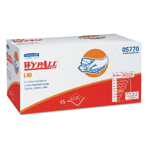 WypAll L40 Towels, Pro Towels, 12 x 23, White, 45-Box, 12-Carton 5770