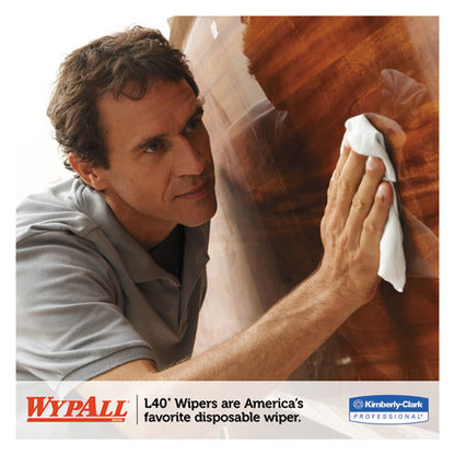 WypAll L40 Towels, POP-UP Box, White, 16 2-5 x 9 4-5, 100-Box, 9 Boxes-Carton 5790