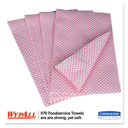WypAll X70 Wipers, 12 1-2 x 23 1-2, Red, 300-Box KCC 06354