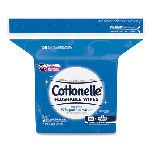 Cottonelle Fresh Care Flushable White Cleansing Cloths 168 Wipes (1 Refill Pack) KCC10358