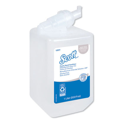 Scott Essential Alcohol-Free Foam Hand Sanitizer, 1,000 ml, Clear, 6-Carton 12977