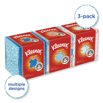 Kleenex Boutique Anti-Viral Facial Tissues 3 Ply 60 Sheets White (3 Pack) 21286