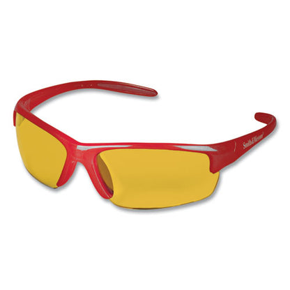 KleenGuard Equalizer Safety Glasses, Red Frames, Amber-Yellow Lens, 12-Carton KCC21299