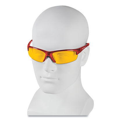 KleenGuard Equalizer Safety Glasses, Red Frames, Amber-Yellow Lens, 12-Carton KCC21299