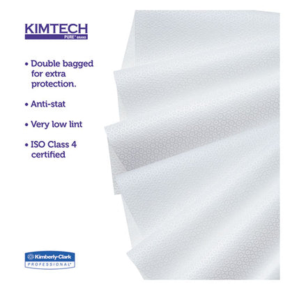 Kimtech W4 Critical Task Wipers, Flat Double Bag, 12x12, White, 100-Pack, 5 Packs-Carton 33330