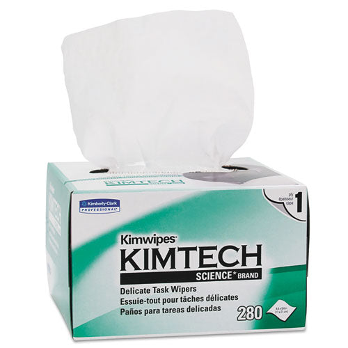 Kimtech Kimwipes, Delicate Task Wipers, 1-Ply, 4 2-5 x 8 2-5, 280-Box 34155