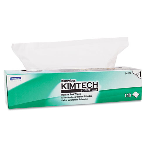 Kimtech Kimwipes Delicate Task Wipers, 1-Ply, 16 3-5 x 16 5-8, 140-Box 34256