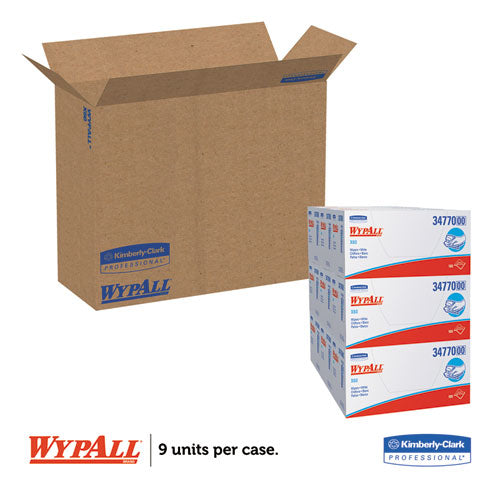 WypAll X60 Cloths, 1-4 Fold, 11 x 23, White, 100-Box, 9-Carton 34770