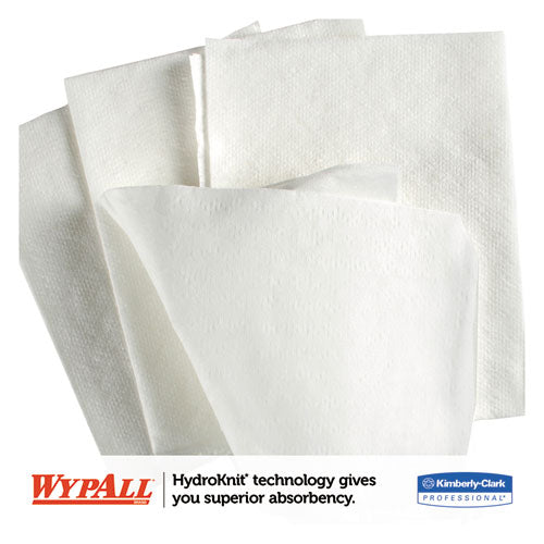 WypAll X60 Cloths, 1-4 Fold, 12 1-2 x 13, White, 76-Box, 12 Boxes-Carton 34865