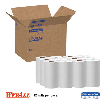WypAll X60 Cloths, Small Roll, 9 4-5 x 13 2-5, White, 130-Roll, 12 Rolls-Carton KCC 35401