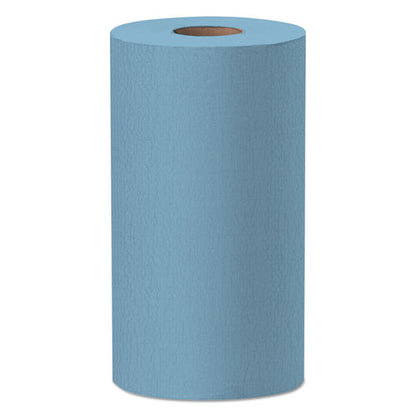 WypAll X60 Cloths, Small Roll, 9.8 x 13.4, Blue, 130-Roll, 12 Rolls-Carton 35411
