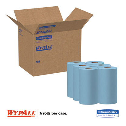 WypAll X60 Cloths, Small Roll, 19 3-5 x 13 2-5, Blue, 130-RL, 6 RL-CT 35431