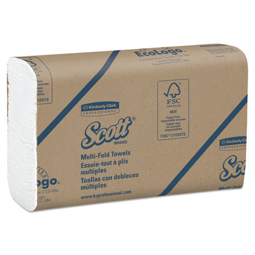 Scott Essential Multi-Fold Towels,8 x 9 2-5, White, 250-Pack, 16 Packs-Carton 37490
