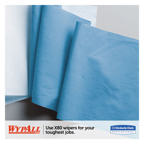WypAll X80 Cloths, BRAG Box, HYDROKNIT, Blue, 11.1 x 16.8, 160 Wipers-Carton 41041