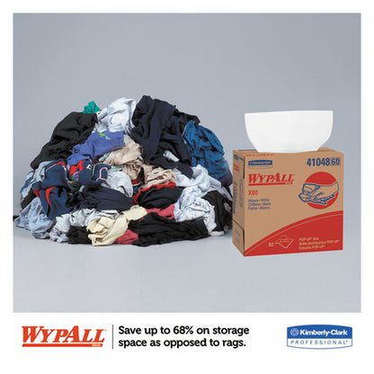 WypAll X80 Cloths, HYDROKNIT, POP-UP Box, 9 1-10 x 16 4-5, White, 80-Bx, 5 Boxes-Carton 41048