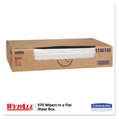 WypAll X70 Cloths, Flat Sheet, 29 4-5 x 16 3-5, White, 300-Carton KCC41061