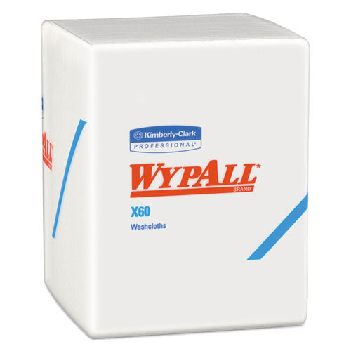 WypAll X60 Cloths, 1-4 Fold, 12 1-2 x 10, White, 70-Pack, 8 Packs-Carton KCC 41083