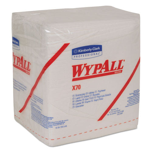 WypAll X70 Cloths, 1-4 Fold, 12 1-2 x 12, White, 76-Pack, 12 Packs-Carton 41200