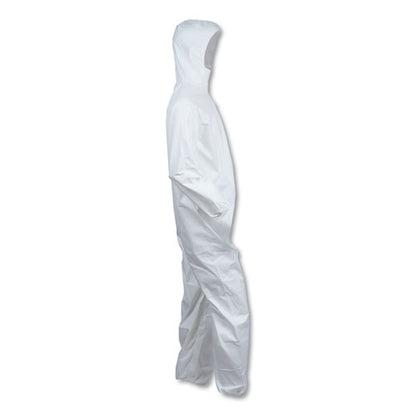 KleenGuard A40 Elastic-Cuff and Ankle Hooded Coveralls, White, Large, 25-Carton KCC 44323