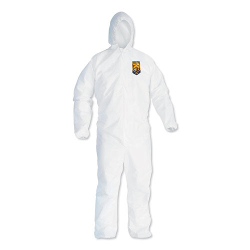 KleenGuard A40 Elastic-Cuff and Ankles Hooded Coveralls, White, X-Large, 25-Case KCC 44324
