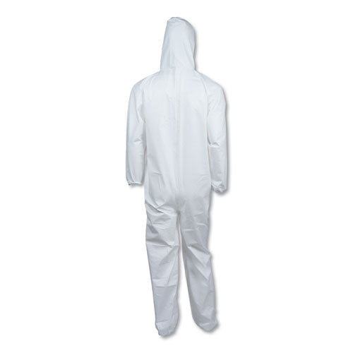 KleenGuard A40 Elastic-Cuff, Ankle, Hooded Coveralls, 3X-Large, White, 25-Carton KCC 44326