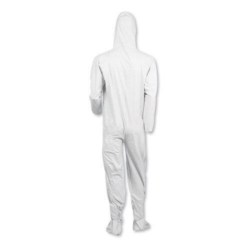 KleenGuard A40 Elastic-Cuff, Ankle, Hood and Boot Coveralls, Large, White, 25-Carton 44333
