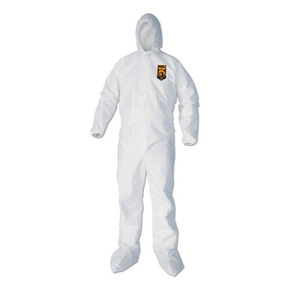 KleenGuard A40 Elastic-Cuff, Ankle, Hood and Boot Coveralls, X-Large, White, 25-Carton 44334