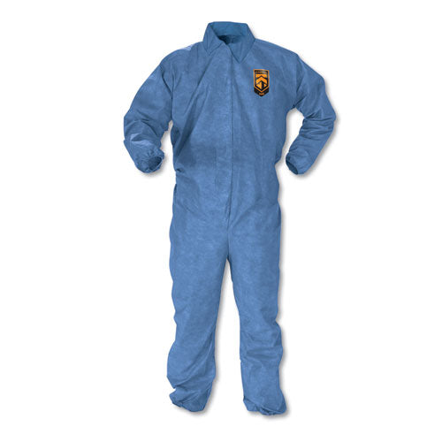 KleenGuard A60 Elastic-Cuff, Ankle and Back Coveralls, Blue, Large, 24-Carton KCC 45003