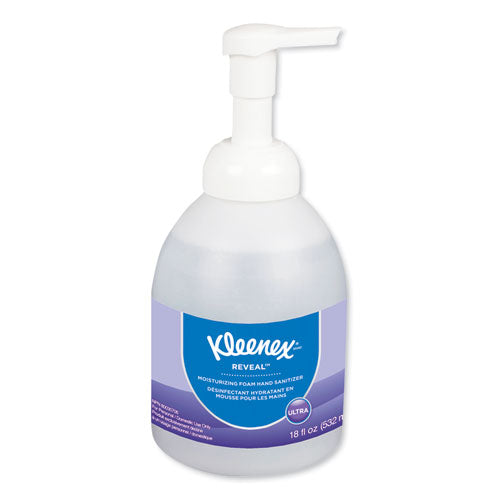 Kleenex Reveal Ultra Moisturizing Foam Hand Sanitizer, 18 oz Bottle, Clear, 4-Carton 45826