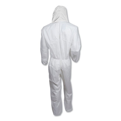 KleenGuard A30 Elastic Back and Cuff Hooded Coveralls, Medium, White, 25-Carton KCC 46112