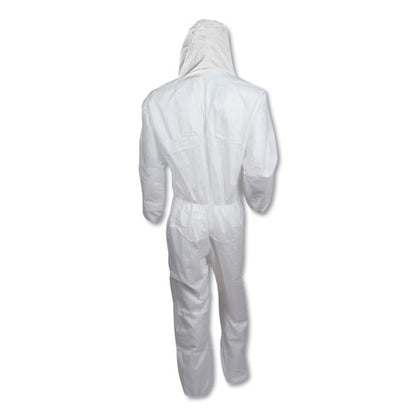 KleenGuard A30 Elastic-Back and Cuff Hooded Coveralls, White, X-Large, 25-Carton KCC 46114