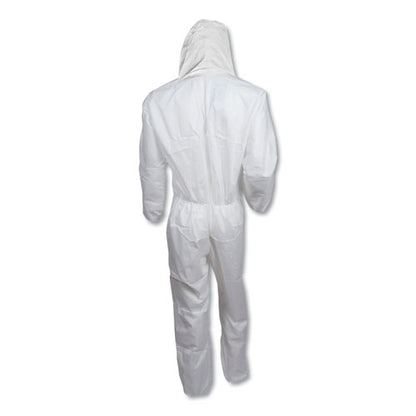 KleenGuard A30 Elastic-Back and Cuff Hooded Coveralls, White, 2X-Large, 25-Carton KCC 46115