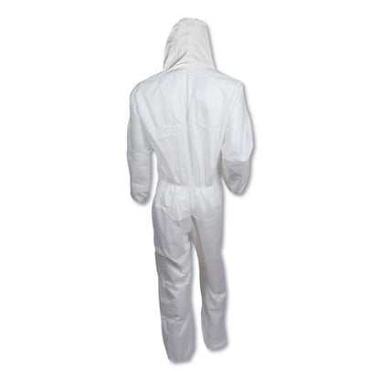 KleenGuard A30 Elastic Back and Cuff Hooded Coveralls, 4X-Large, White, 21-Carton KCC 46116