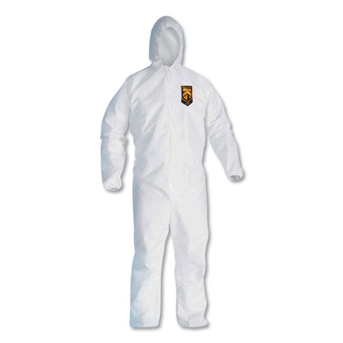 KleenGuard A20 Elastic Back, Cuff and Ankles Hooded Coveralls, 4X-Large, White, 20-Carton KCC 49117