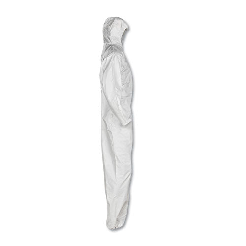 KleenGuard A20 Elastic Back, Cuff and Ankles Hooded Coveralls, 4X-Large, White, 20-Carton KCC 49117