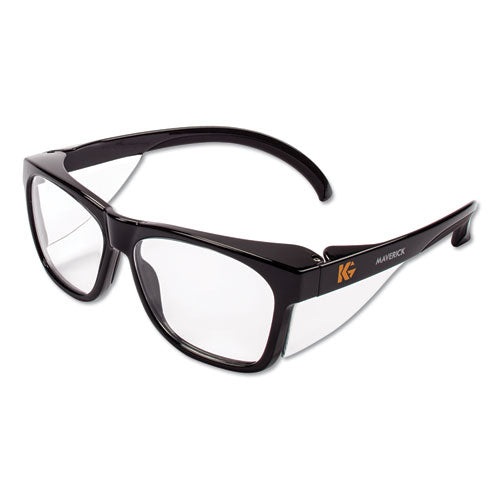 KleenGuard Maverick Safety Glasses, Black, Polycarbonate Frame, Clear Lens 49309