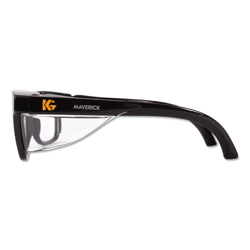 KleenGuard Maverick Safety Glasses, Black, Polycarbonate Frame, Clear Lens 49309