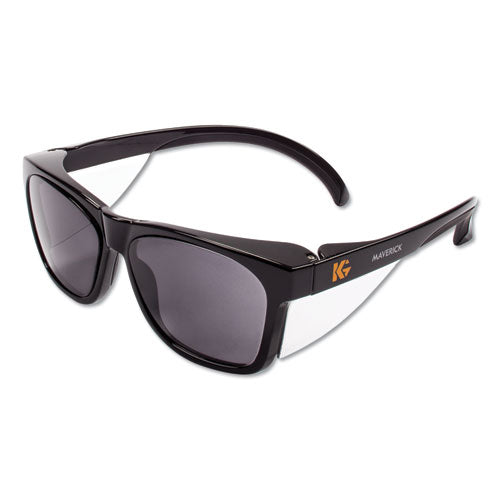 KleenGuard Maverick Safety Glasses, Black, Polycarbonate Frame, Smoke Lens 49311