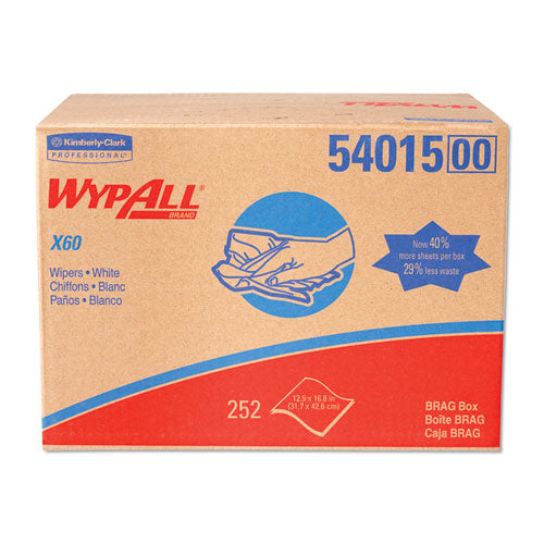 WypAll X60 Cloths, 16.8" x 12 1-2", 252-Carton 54015