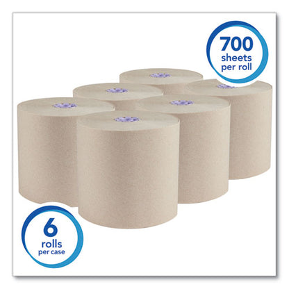 Scott Essential 100% Recycled Fiber Hard Roll Towel, 1.75" Core, Brown, 8" x 700 ft, 6-Carton 54038