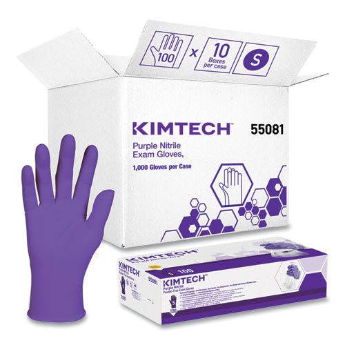 Kimtech PURPLE NITRILE Gloves, Purple, 242 mm Length, Small, 6 mil, 1000-Carton 55081CT