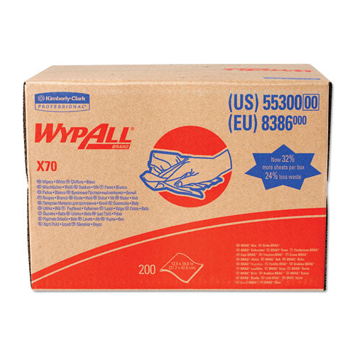 WypAll X70 Cloths, 16.8" x 12 1-2", 200-Carton 55300