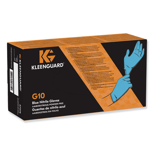 KleenGuard G10 Powder-Free Large Blue 242 mm Length Nitrile Gloves (1000 Count) 417-57373